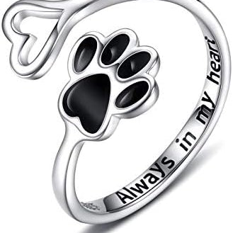 Handcrafted Adjustable Paw Print Heart