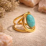 Horizon - Amazonite / Mother of Pearl Gold Ring